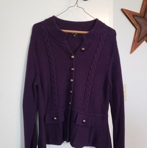 Tailored plum knit sweater